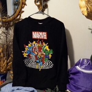 Marvel Black Sweatshirt with Colorful Characters